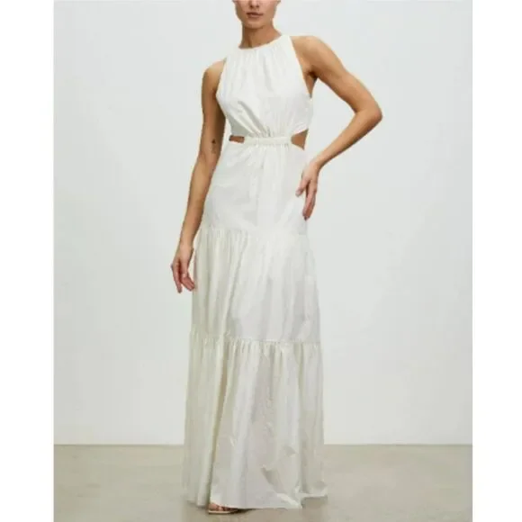 Significant Other Poppy Cut-Out Maxi Dress Ivory White Small - Picture 2 of 13